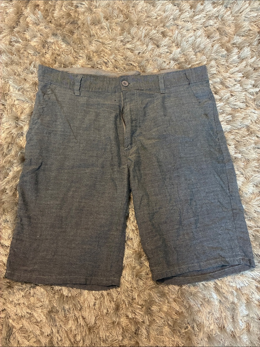 Men's Flat Front Gray Summer Shorts
